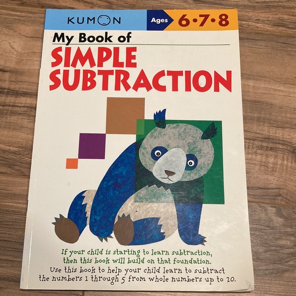 Two Kumon workbooks ages 6, 7, 8 ~ simple subtraction and simple multiplication - Picture 6 of 9